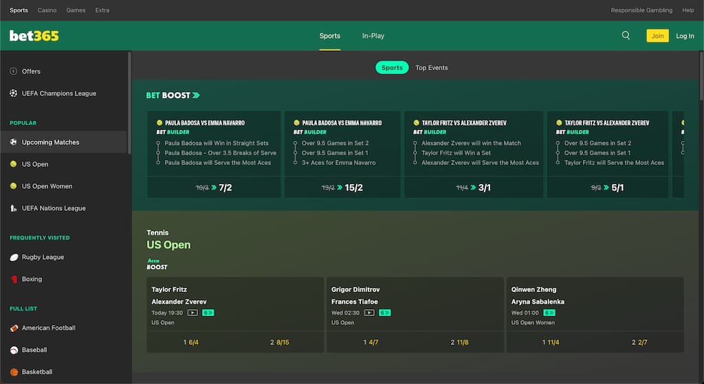 bet365 front page